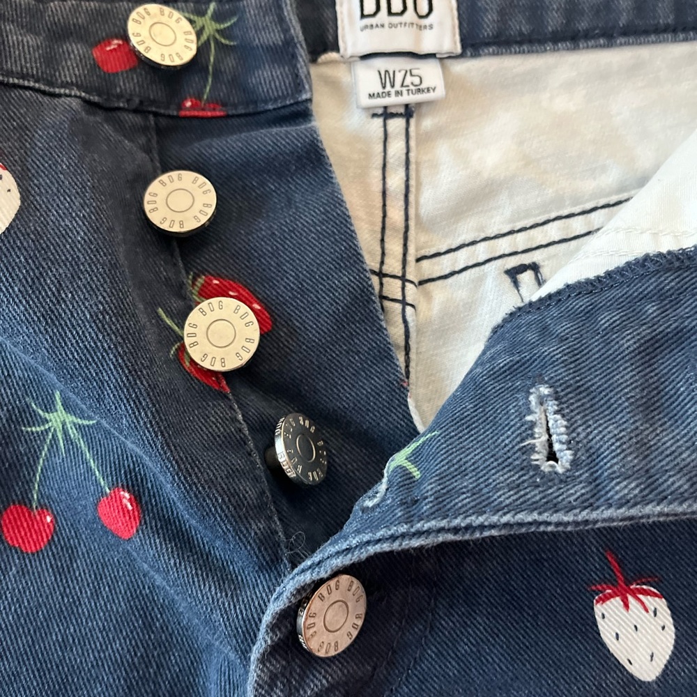BDG strawberry button shorts.